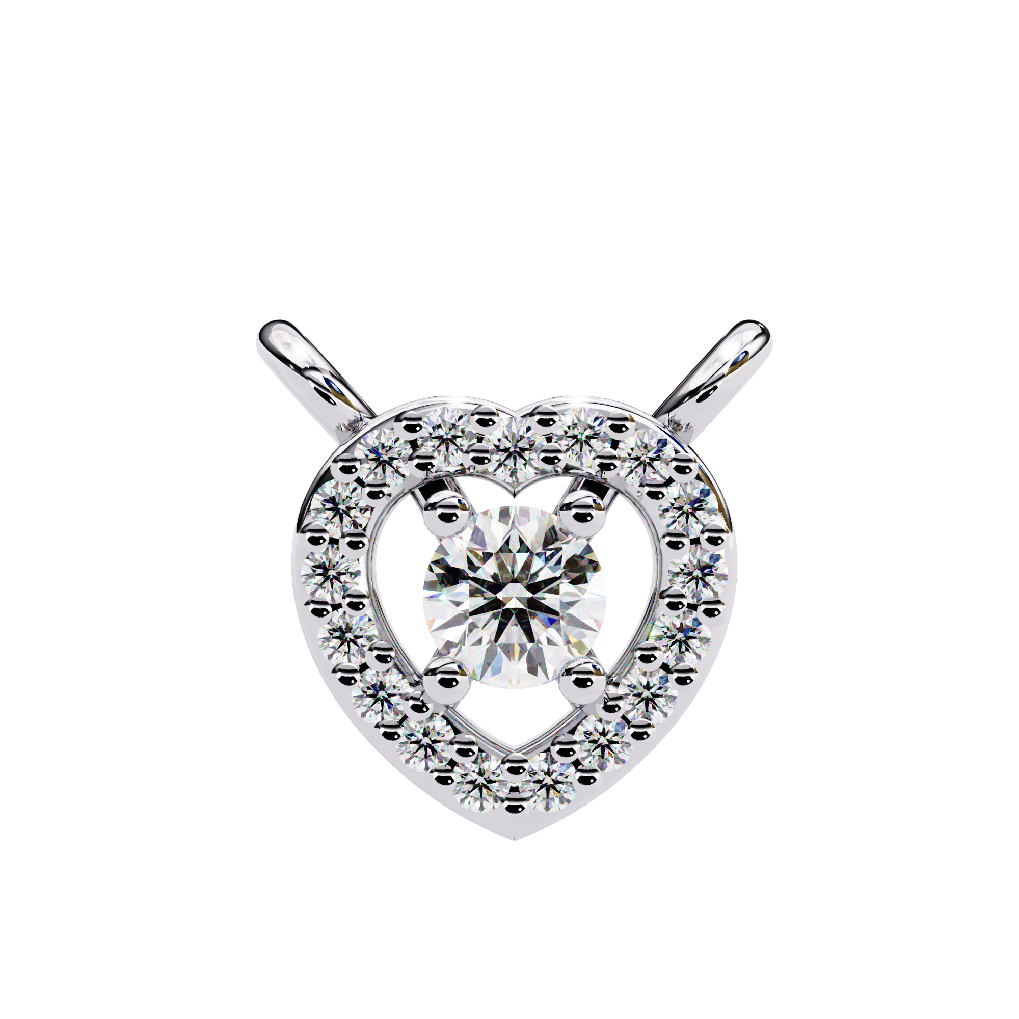 Solitairekart 0.17ct Natural Diamond Eternal Heart Halo Pendant-HI Color, VS-SI Clarity